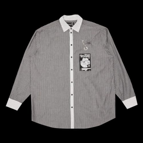 Fred Perry x Raf Simons Patch Oversized Shirt 'Black'