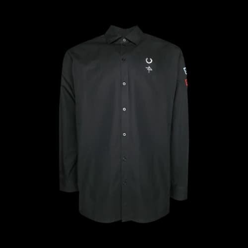 Fred Perry x Raf Simons Patched Oversized Shirt 'Black'
