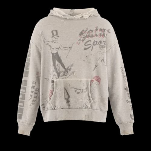 SAINT Mxxxxxx x Alexis Ross Drawing Hoodie 'Silver'