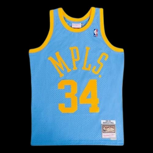 Mitchell & Ness NBA LA Lakers 2001-2002 Shaquille ONeal #34 Replica Swingman MPLS Light Blue
