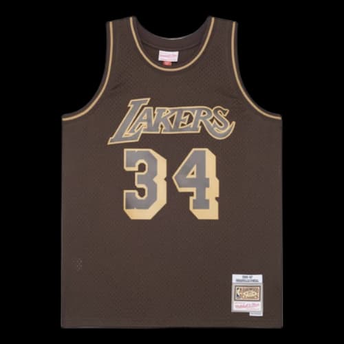 Mitchell & Ness x NBA Los Angeles Lakers 1996-97 Lux Brown Swingman Jersey 'Shaquille O'Neal 34'