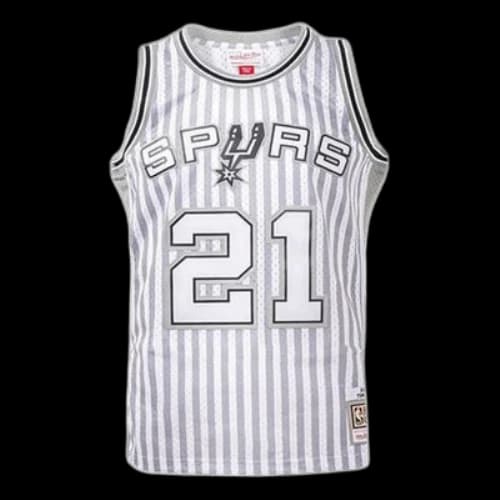 Mitchell & Ness x NBA San Antonio Spurs Striped Swingman Jersey 'White'