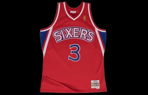 Mitchell & Ness Philadelphia 76ers Road 1996-97 Allen Iverson Swingman Jersey Scarlet
