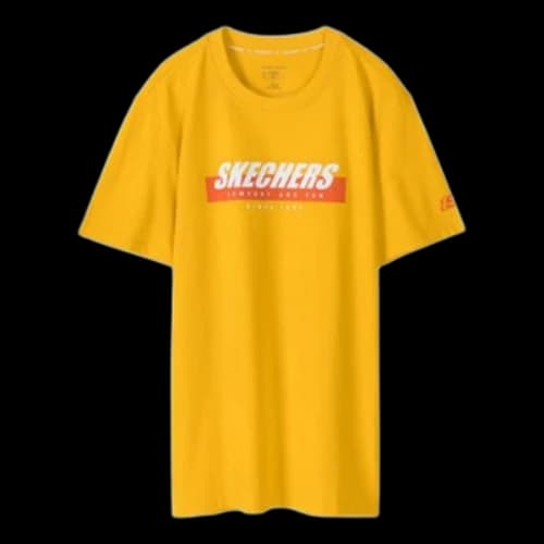 Skechers Sports Alphabet Printing Short Sleeve Gold Color
