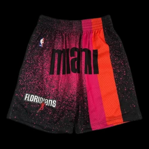 Mitchell & Ness x NBA Miami Heat Spray Paint Swingman Shorts 'Red'
