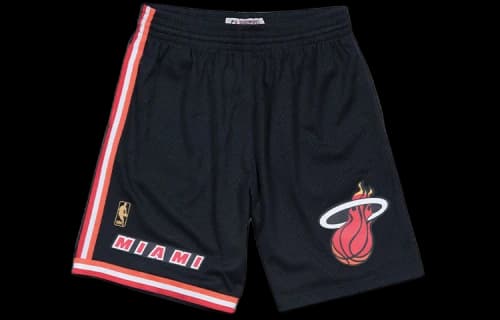 Mitchell & Ness NBA Swingman Shorts Miami Heat Road 1996-97 'Black Red'