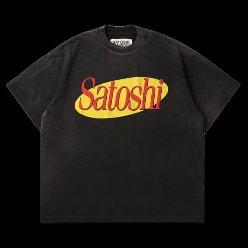Satoshi Nakamoto Sitcom T-Shirt 'Washed Black'