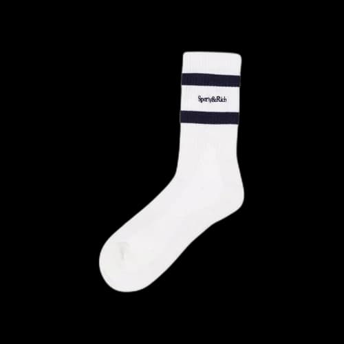 Sporty & Rich Serif Logo Socks 'White'