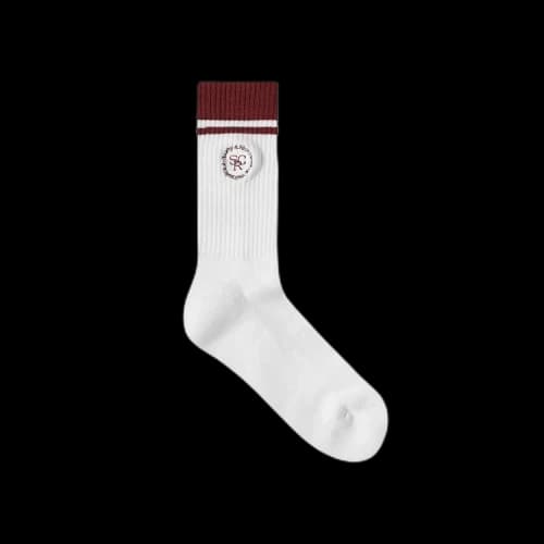 Sporty & Rich SRHWC Socks 'White/Maroon'