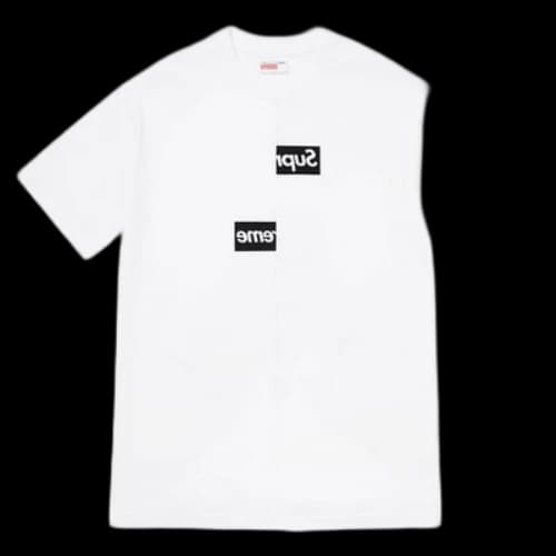 Supreme x COMME des GARCONS CDG Shirt Split Box Logo Tee 'White Black'