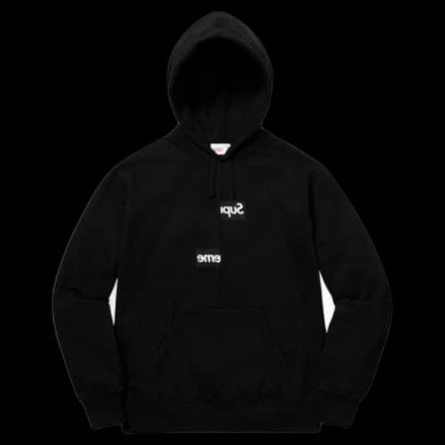 Supreme x COMME des GARCONS Split Box Logo Hooded Sweatshirt 'Black White'