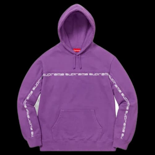 Supreme Text Stripe Hooded Sweatshirt