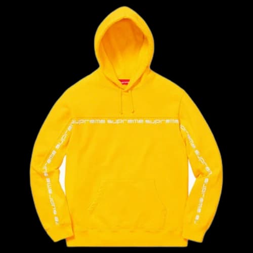 Supreme Text Stripe Hooded Sweatshirt