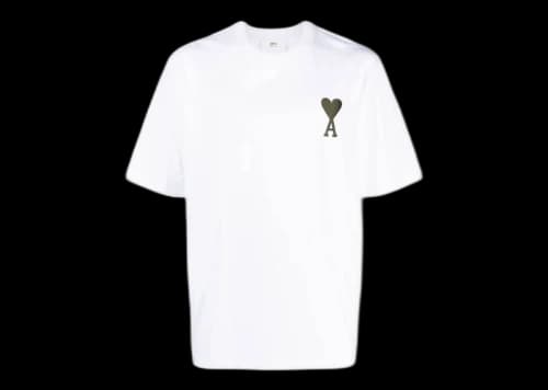 Ami Paris Ami de Coeur T-Shirt White/Khaki