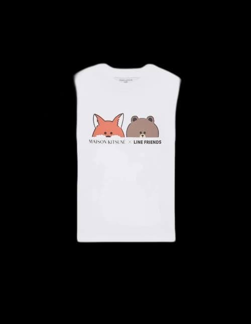 Maison Kitsune x Line Face Print T-shirt White