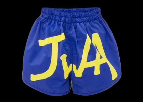 JW Anderson Logo Print Swim Shorts Blue