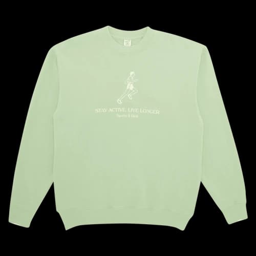 Sporty & Rich Live Longer Crewneck 'Honeydew'