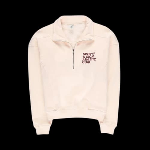 Sporty & Rich Excercise Often Quarter Zip 'Cream/Merlot'