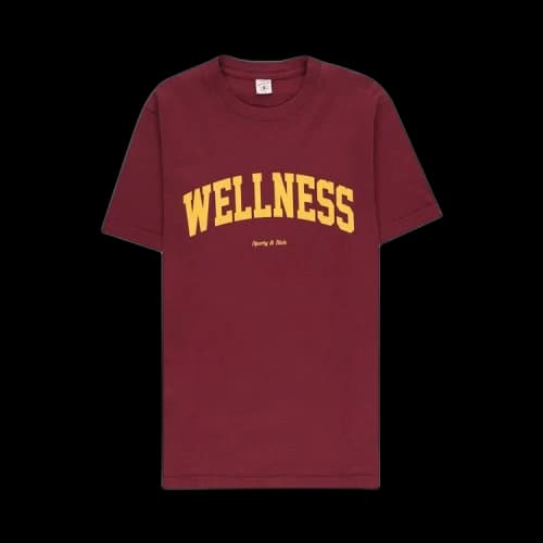 Sporty & Rich Wellness Ivy T-Shirt 'Merlot/Gold'
