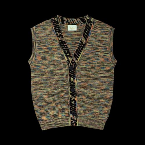 Aries Space Dye Sweater Vest 'Black'