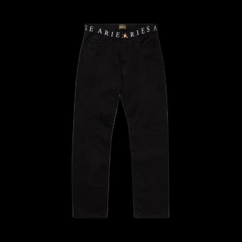 Aries Logo Print Waistband Lilly Jeans 'Black'