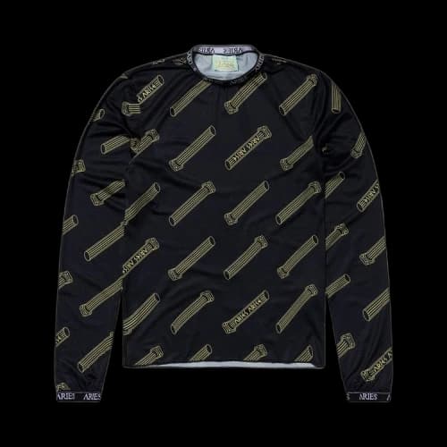 Aries Column Allover Print Long-Sleeve Top 'Black'