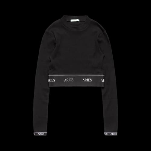 Aries Rib Crop Top 'Black'