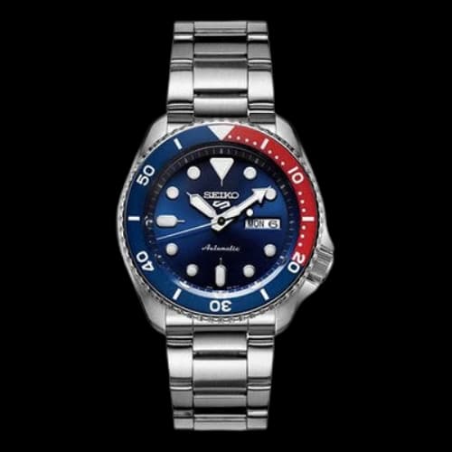 SEIKO No. 5 Sports Mechanical Watch Red Blue