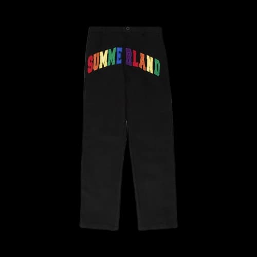 Nahmias Summerland Rainbow Silk Patch Trousers 'Black'