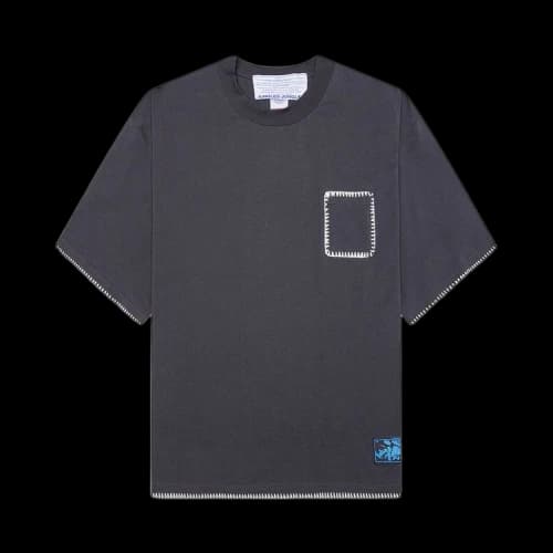 Jungles Blanket Stitch Vintage Tee 'Sun Faded Grey'