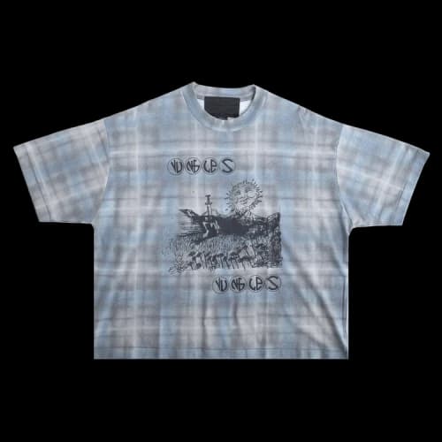 Jungles Field Of Daisies Tee 'Plaid Blue Tartan'