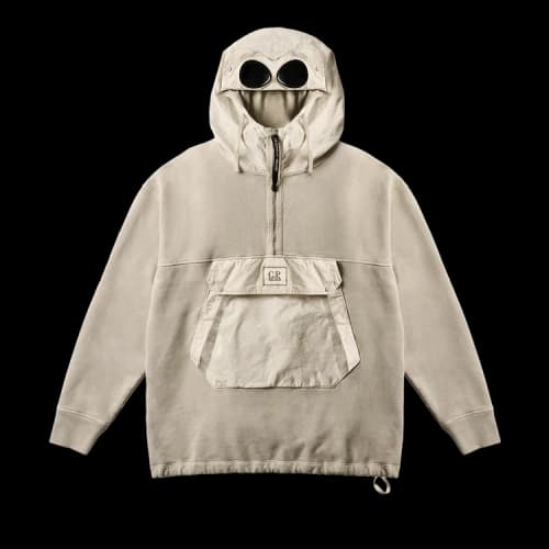 Palace x C.P. Company Fleece Old Goggle Hood 'Stone'