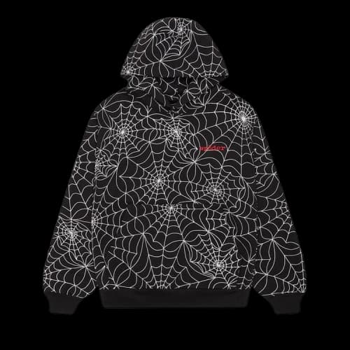Sp5der Embroidered AOP Hoodie 'Black'