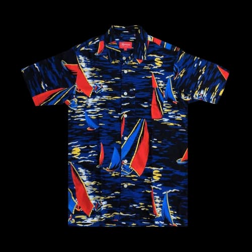 Supreme Hawaiian Sailing Button Up Shirt 'Blue'