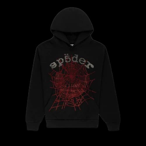 Sp5der Rhinestone OG Web V2 Hoodie 'Black'