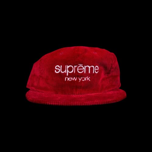 Supreme Corduroy Classic Logo 6-Panel Cap 'Burgundy'