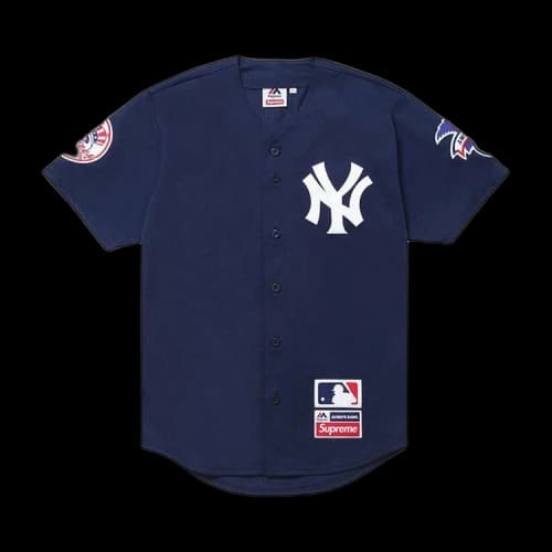 Supreme x Yankees Baseball Jersey 'Navy'