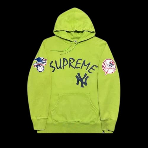 Supreme Yankees Hooded Sweatshirt 'Lime Green'