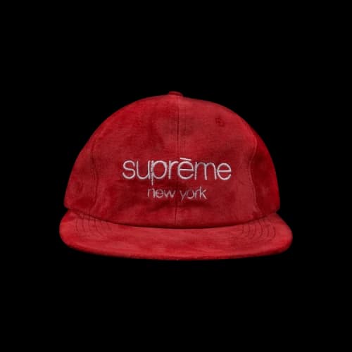 Supreme Suede Classic Logo 6 Panel 'Red'