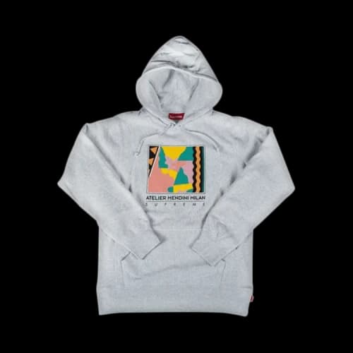 Supreme x Mendini Hooded Sweatshirt 'Grey'