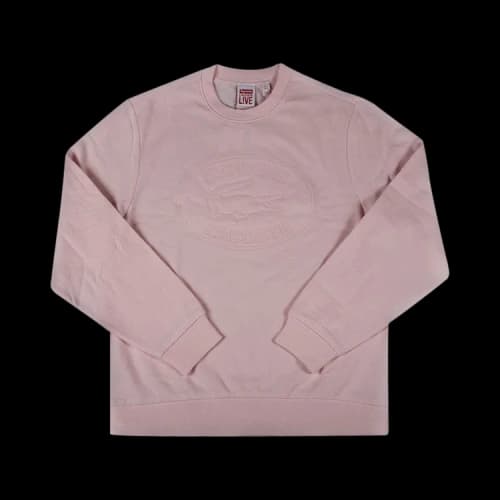 Supreme x Lacoste Pique Crewneck 'Pink'