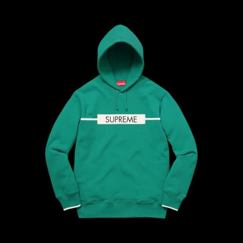 Supreme Chest Twill Tape Hooded Sweatshirt 'Aqua'