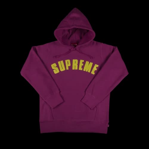 Supreme Chenille Arc Logo Hooded Sweatshirt 'Magenta'