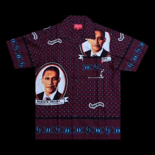 Supreme Obama Button Up Shirt 'Maroon'