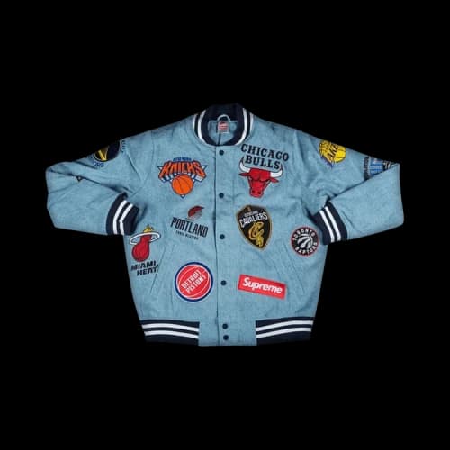 Supreme x Nike x NBA Teams Warm Up Jacket 'Denim'