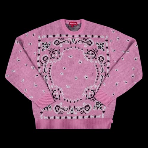 Supreme Bandana Sweater 'Light Pink'