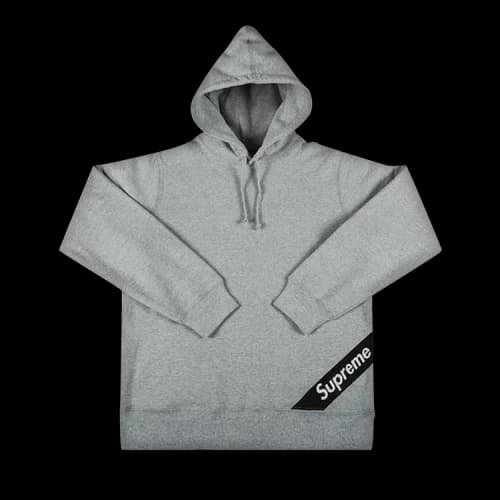 Supreme Corner Label Hooded Sweatshirt 'Heather Grey'