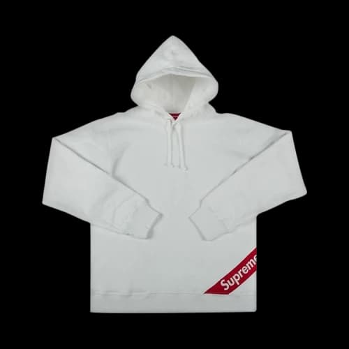 Supreme Corner Label Hooded Sweatshirt 'White'