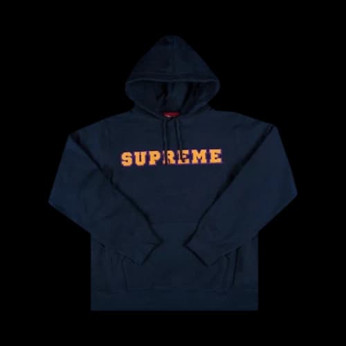 Supreme Cord Collegiate Hooded Sweatshirt 'Navy'