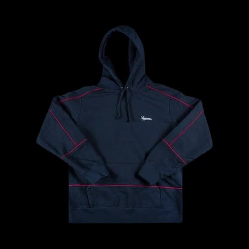 Supreme Piping Hooded Sweatshirt 'Navy'